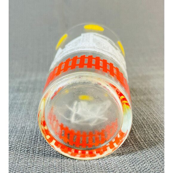 Vintage Libby Spinning Wheel Log Cabin Water Glass Red Picket Fence - Picture 5 of 6